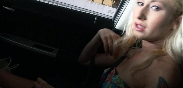  Pulled hitching blonde teases driver